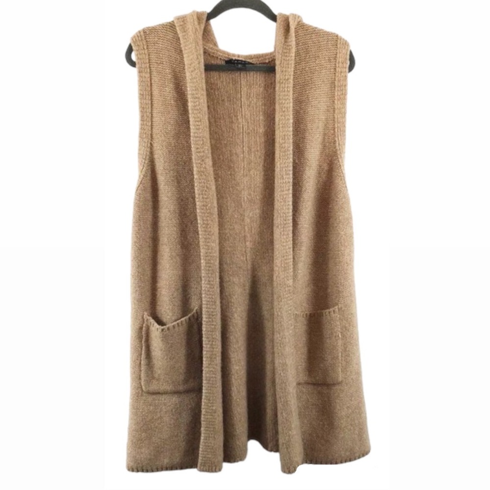 Tahari Women’s Open Sleeveless Hooded Wool Blend Cardigan